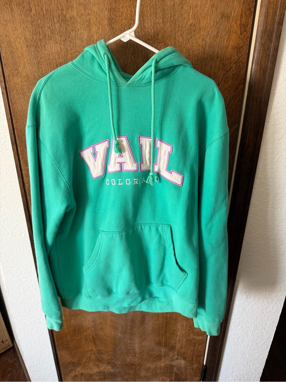 Teal Women's Hoodie Sweatshirt - Casual Pullover with VAIL Colorado Logo